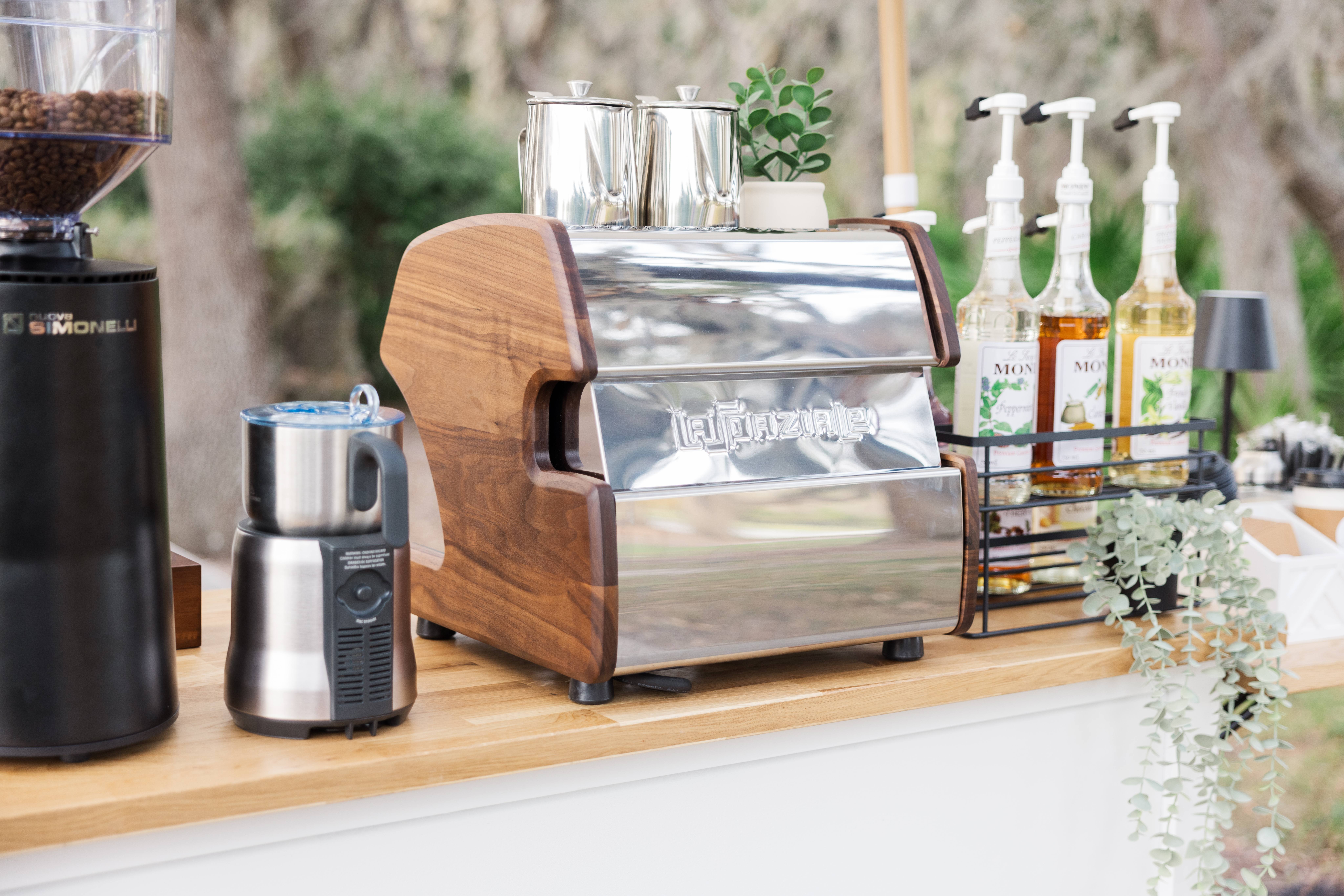 Barista preparing espresso shot at a Brandon wedding